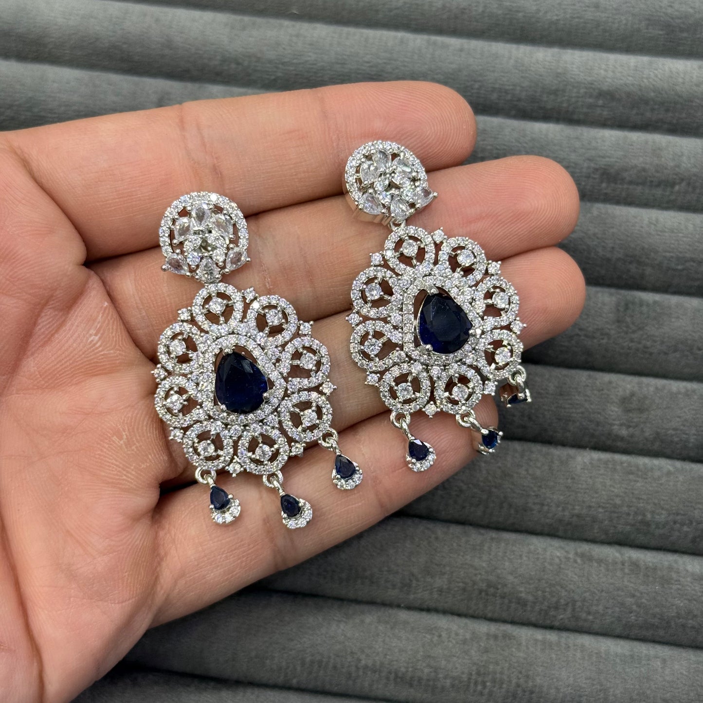 AZURE BLOOM ZIRCON EARRINGS