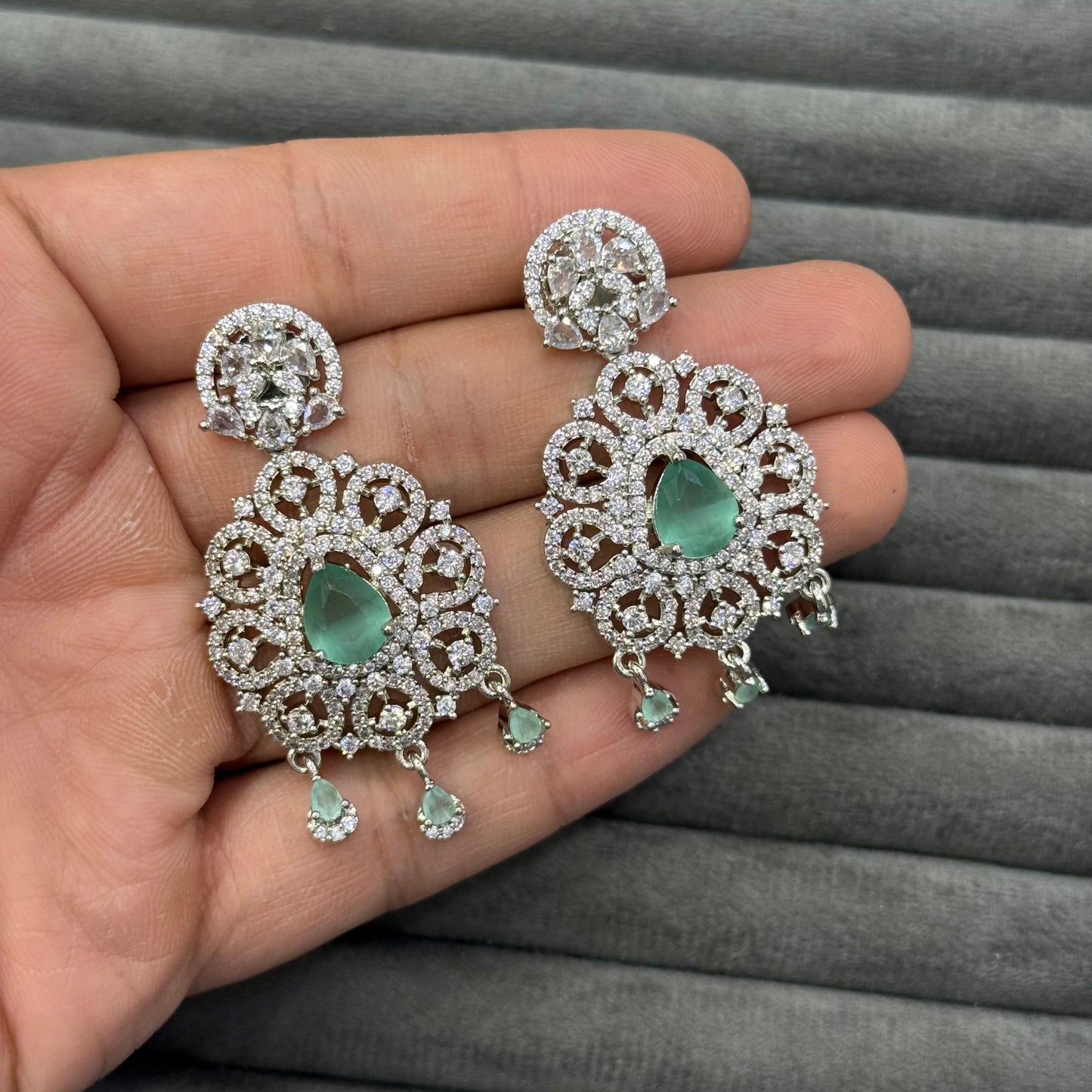 AZURE BLOOM ZIRCON EARRINGS