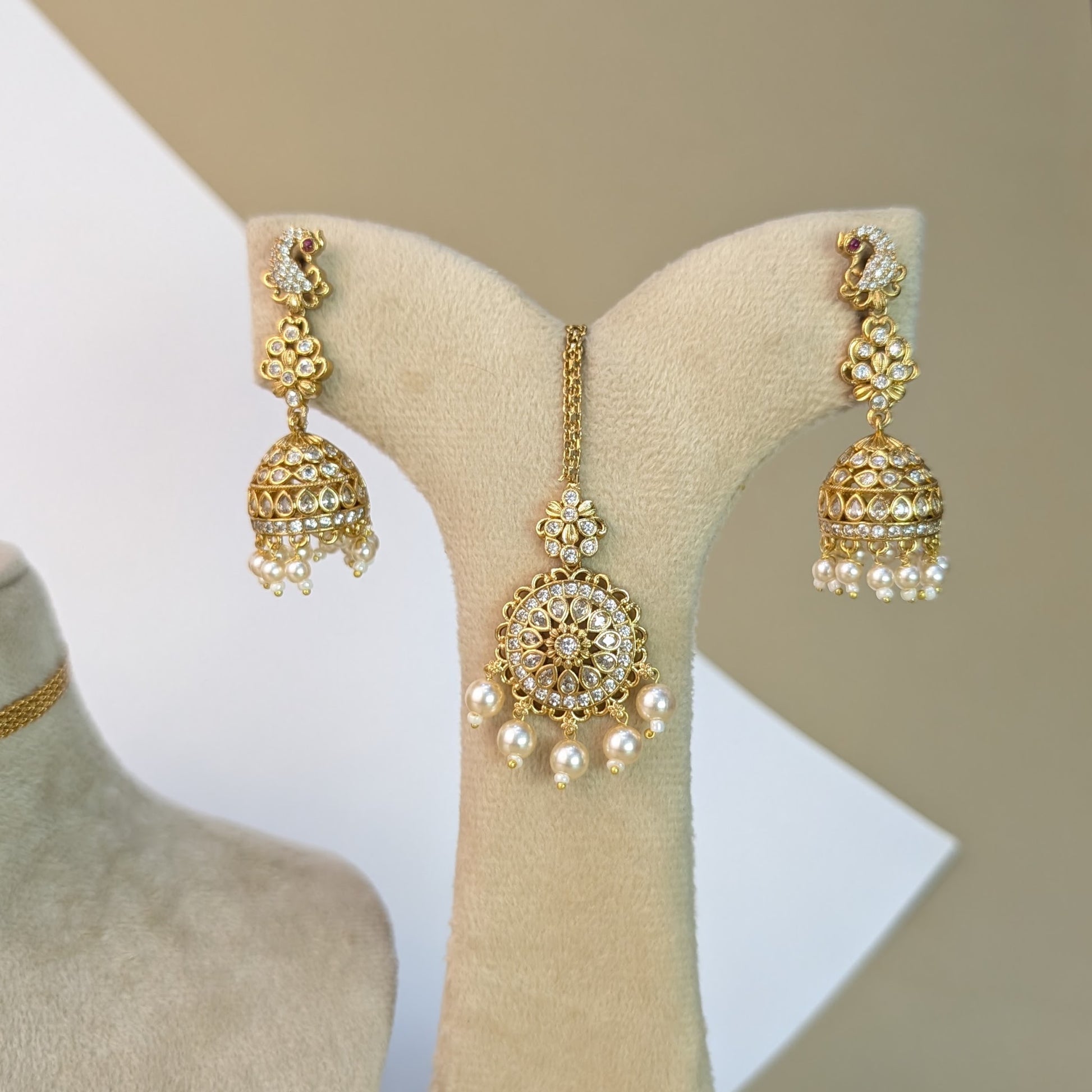 Mayura Peacock South Rajwadi Necklace Set