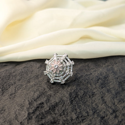Crimson Ember Zircon Ring