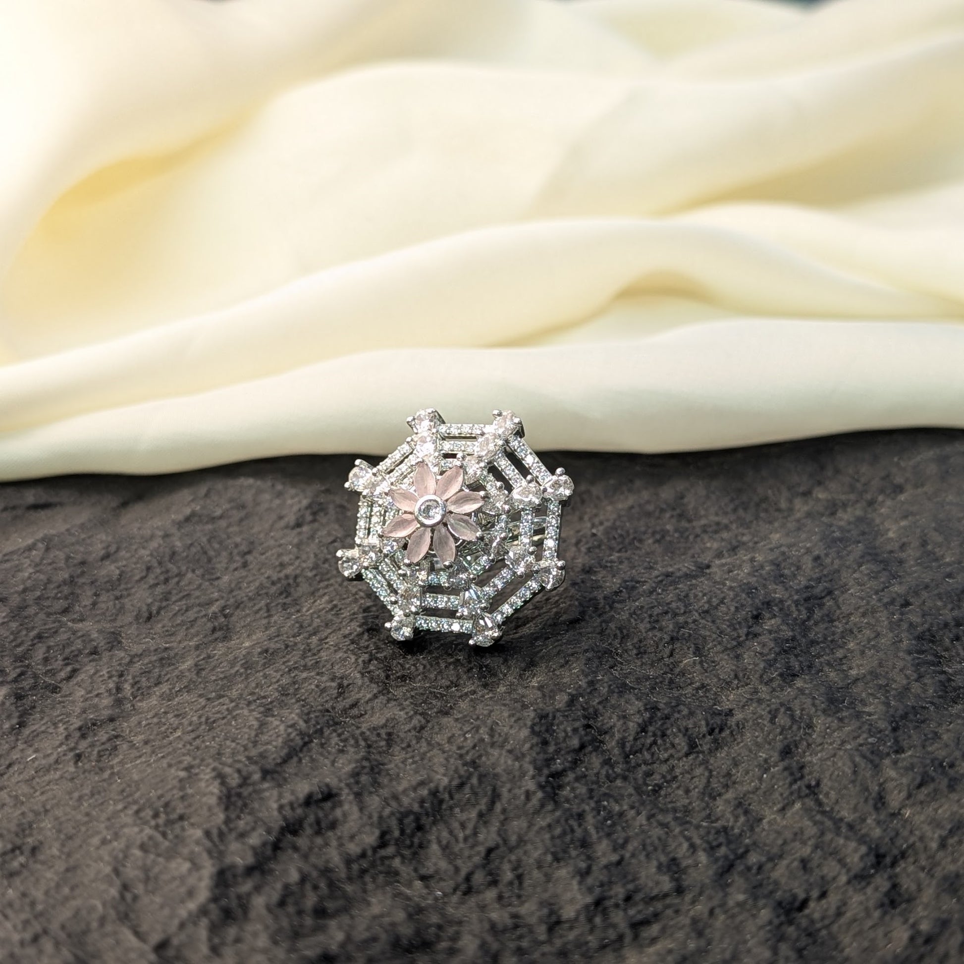 Crimson Ember Zircon Ring