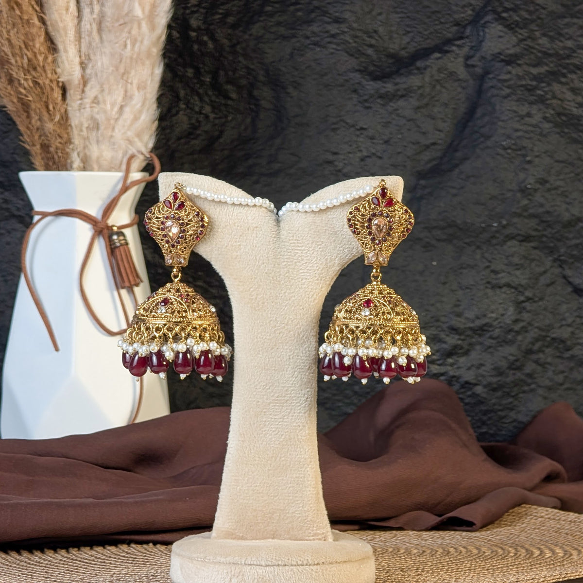 Ruby Jhumka Earrings