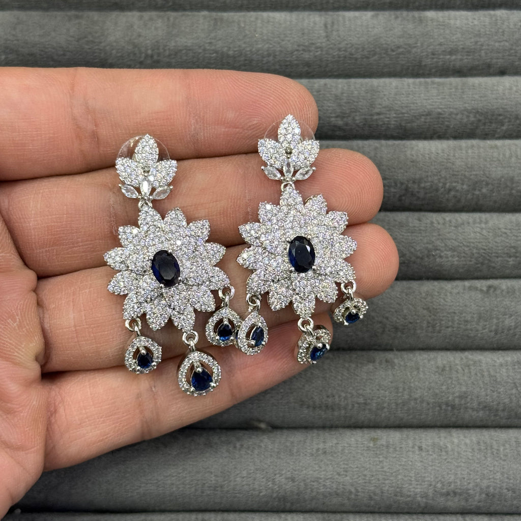 CRYSTAL STARBURST ZIRCON EARRINGS