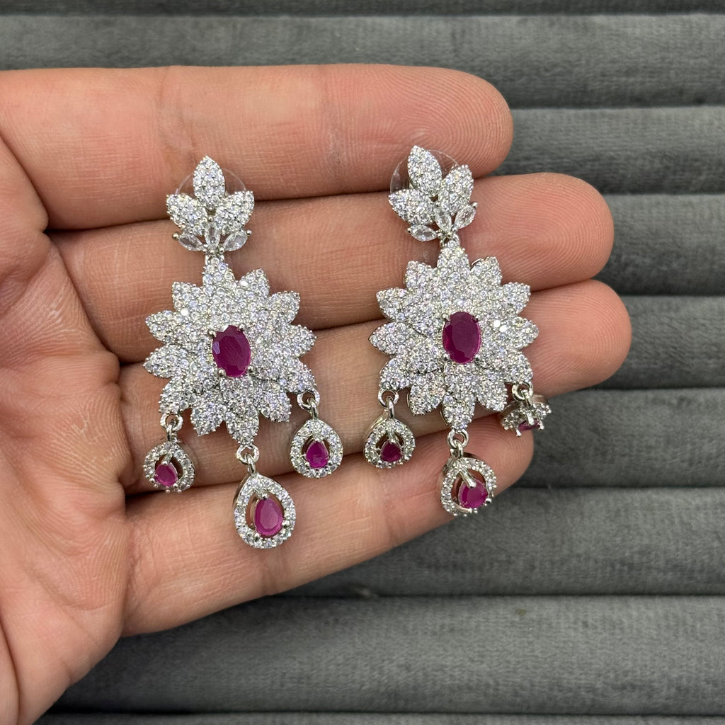 CRYSTAL STARBURST ZIRCON EARRINGS