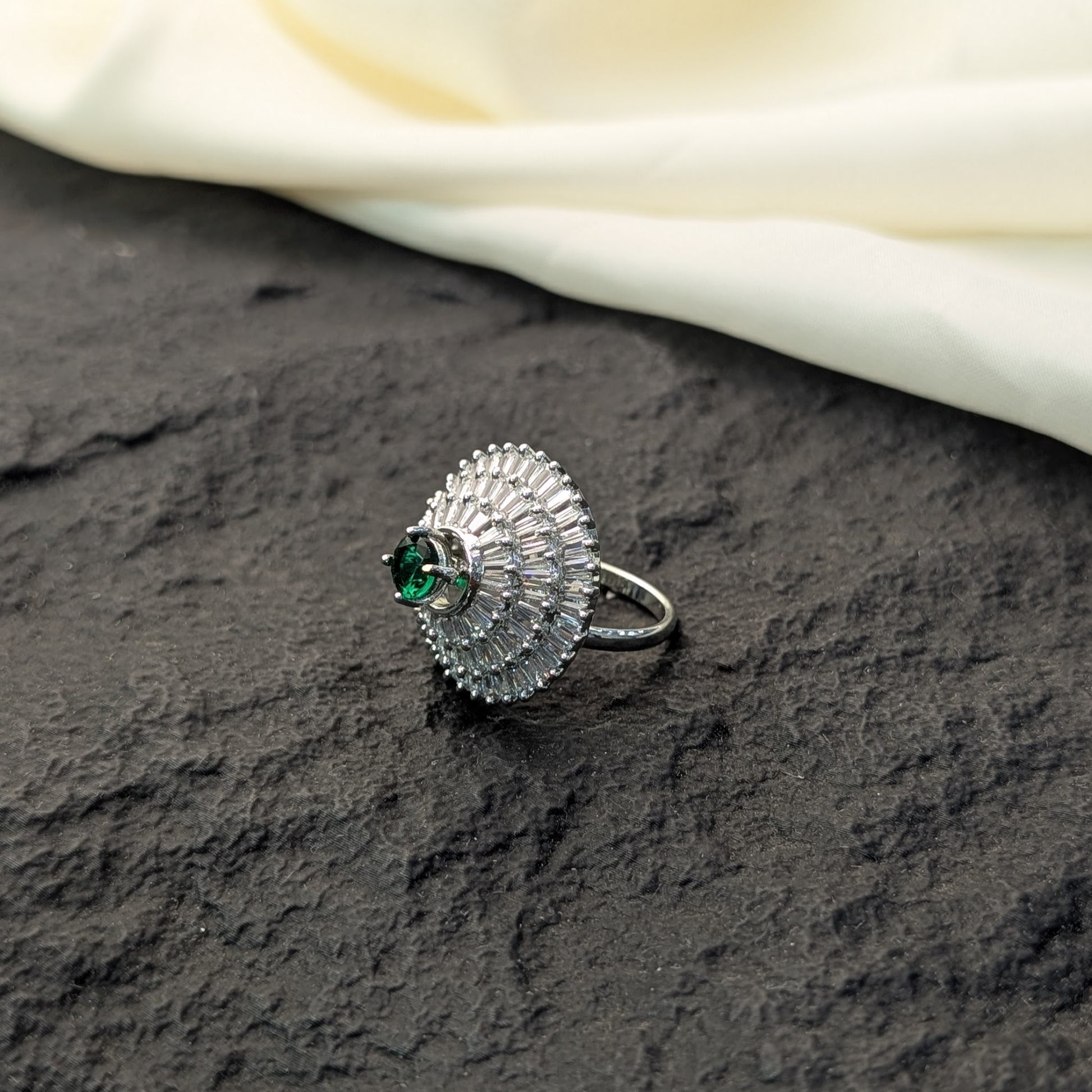 Peridot Charm Zircon Ring