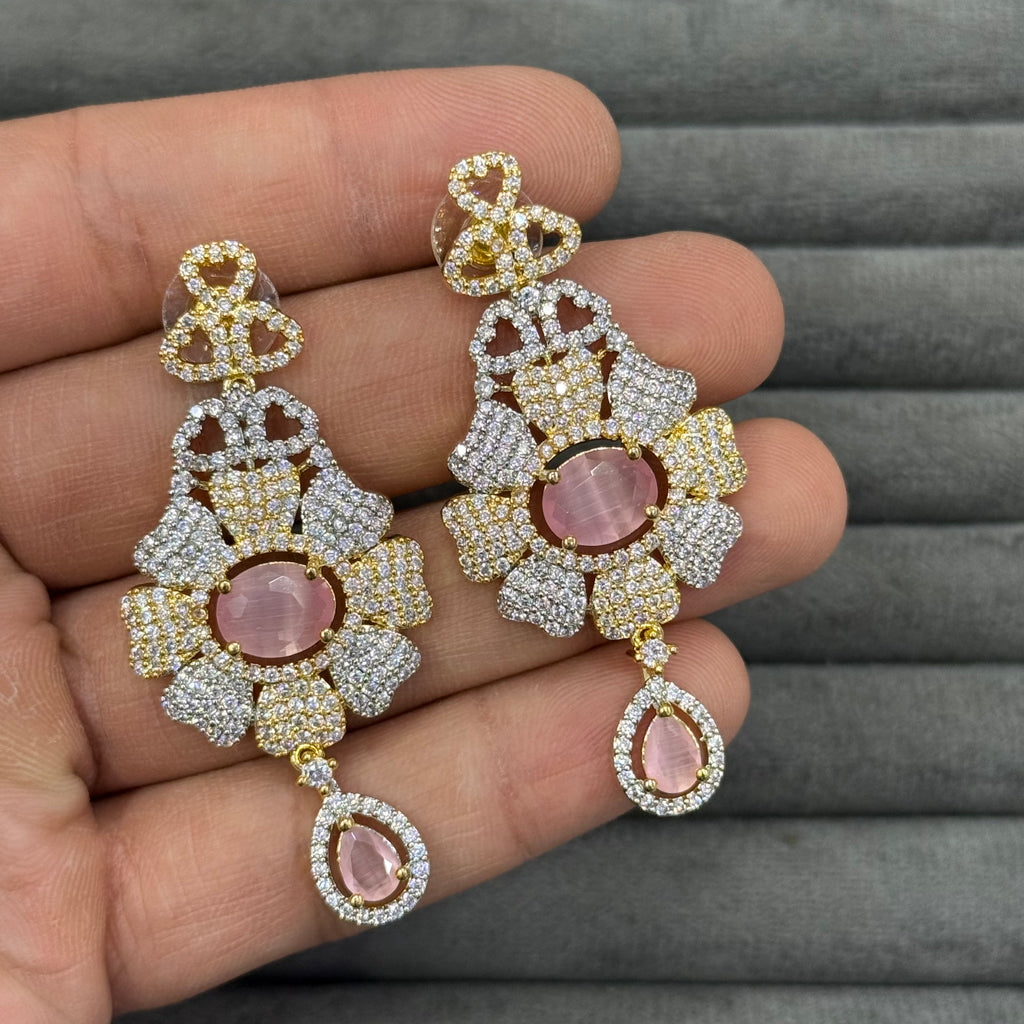 ROYAL BLOSSOM ZIRCON EARRINGS
