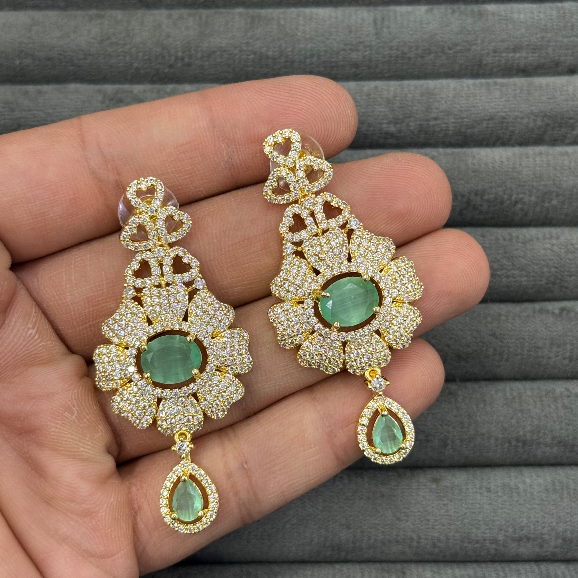 ROYAL BLOSSOM ZIRCON EARRINGS