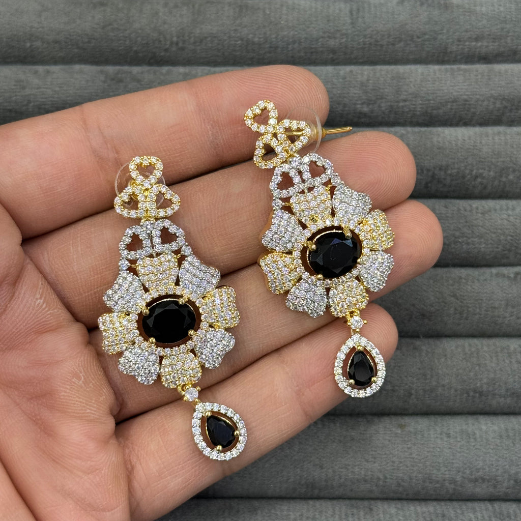 ROYAL BLOSSOM ZIRCON EARRINGS