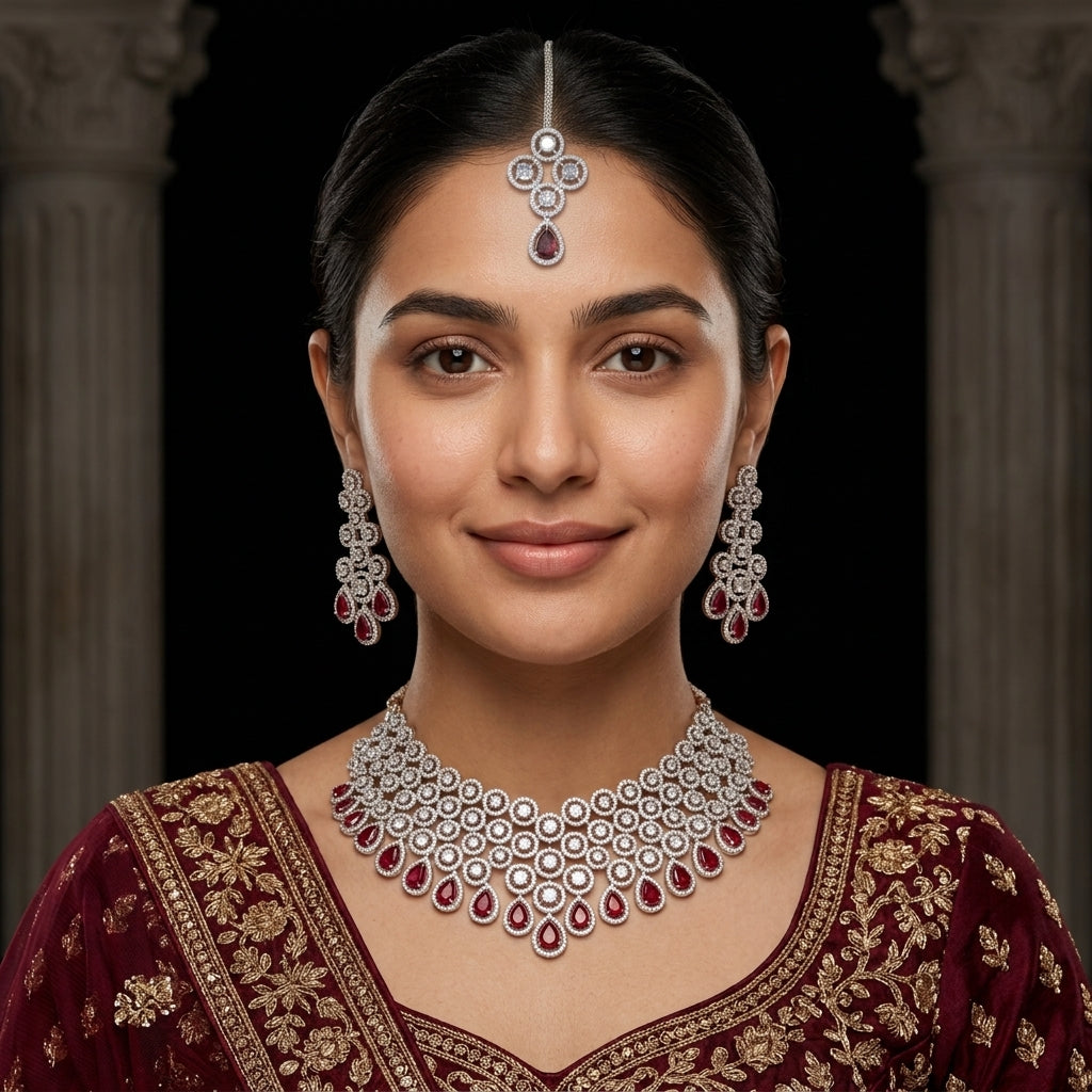 Majestic Bridal Zircon Necklace Set