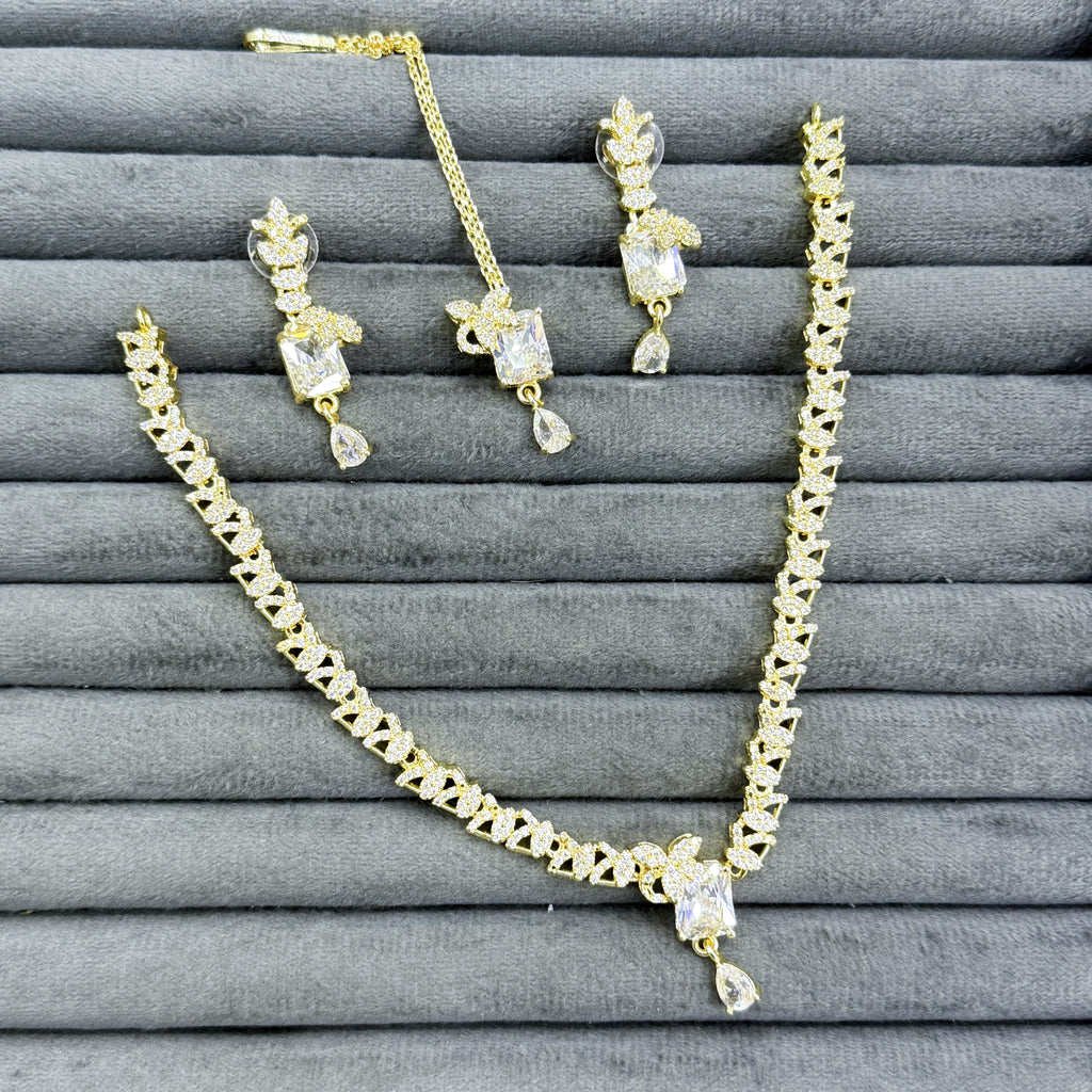 LATTICE LEAF NECKLACE SET