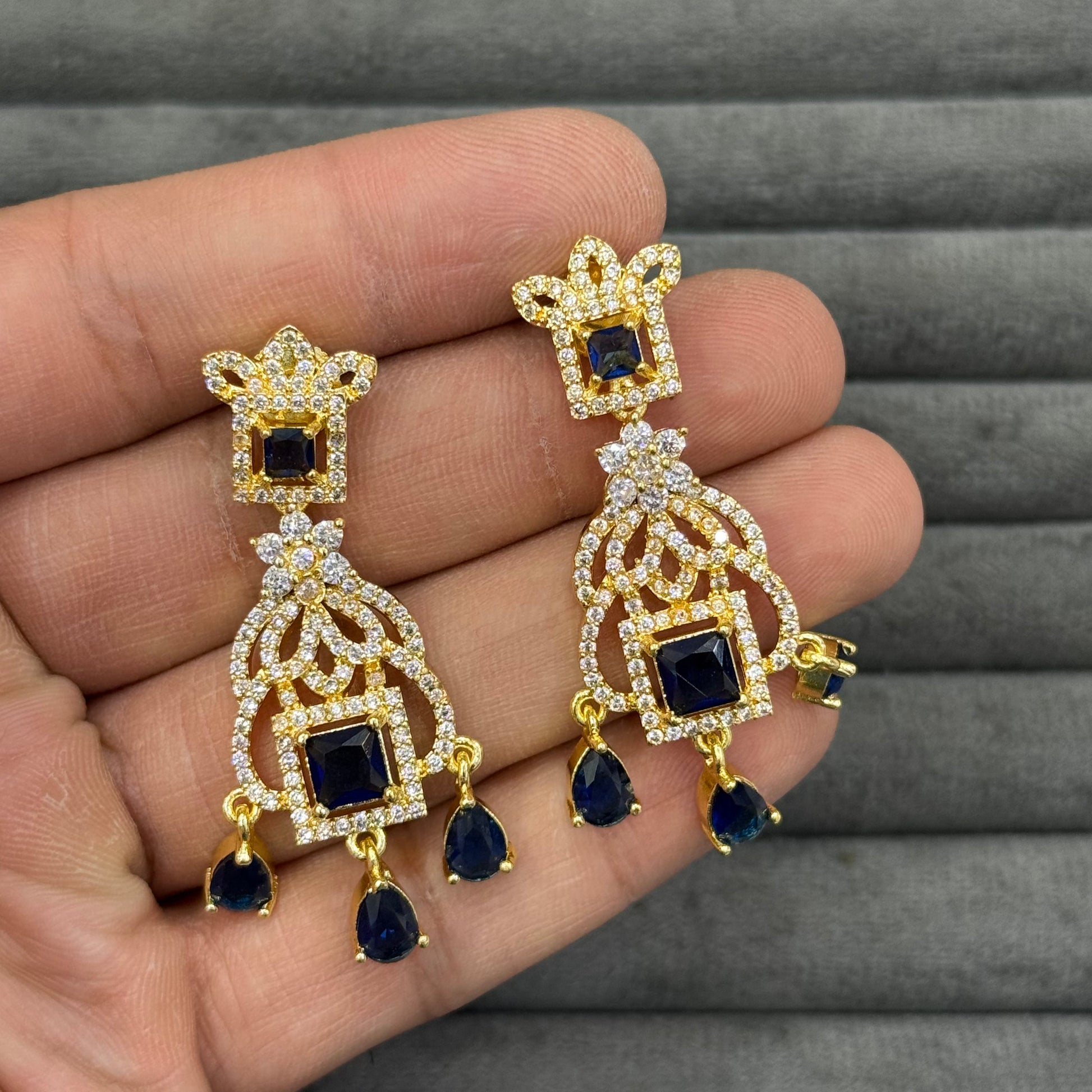 IMPERIAL CROWN ZIRCON EARRINGS