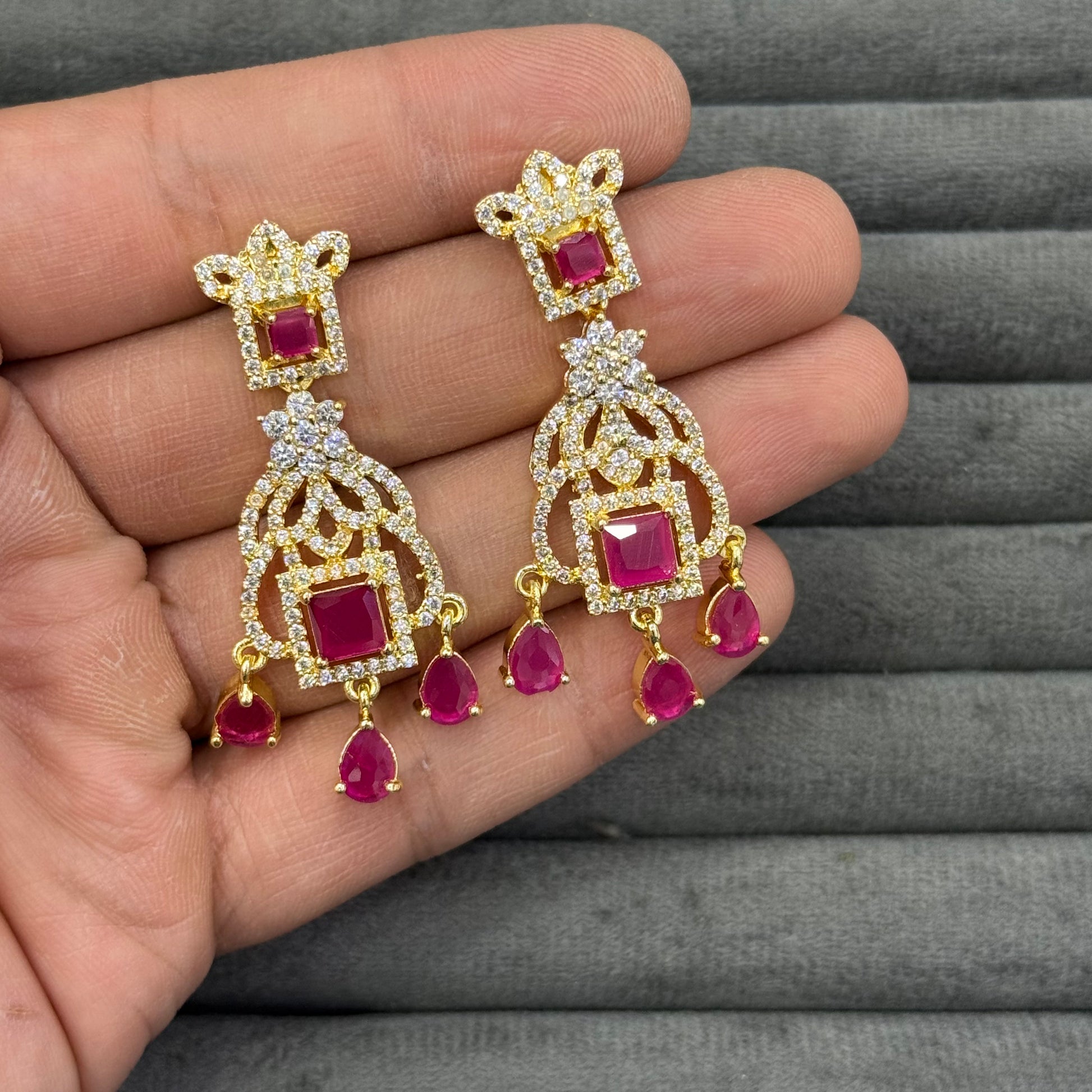 IMPERIAL CROWN ZIRCON EARRINGS