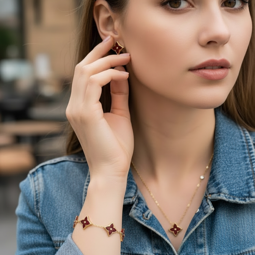 Red Starry Charm Combo Set