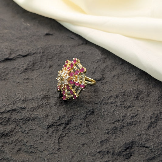 Ivory Halo Zircon Ring
