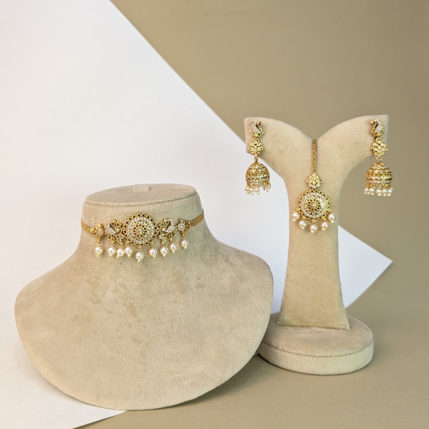 Mayura Peacock South Rajwadi Necklace Set
