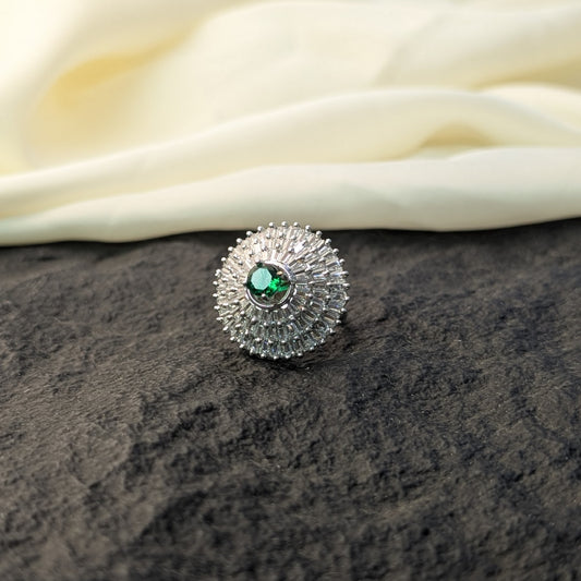 Peridot Charm Zircon Ring