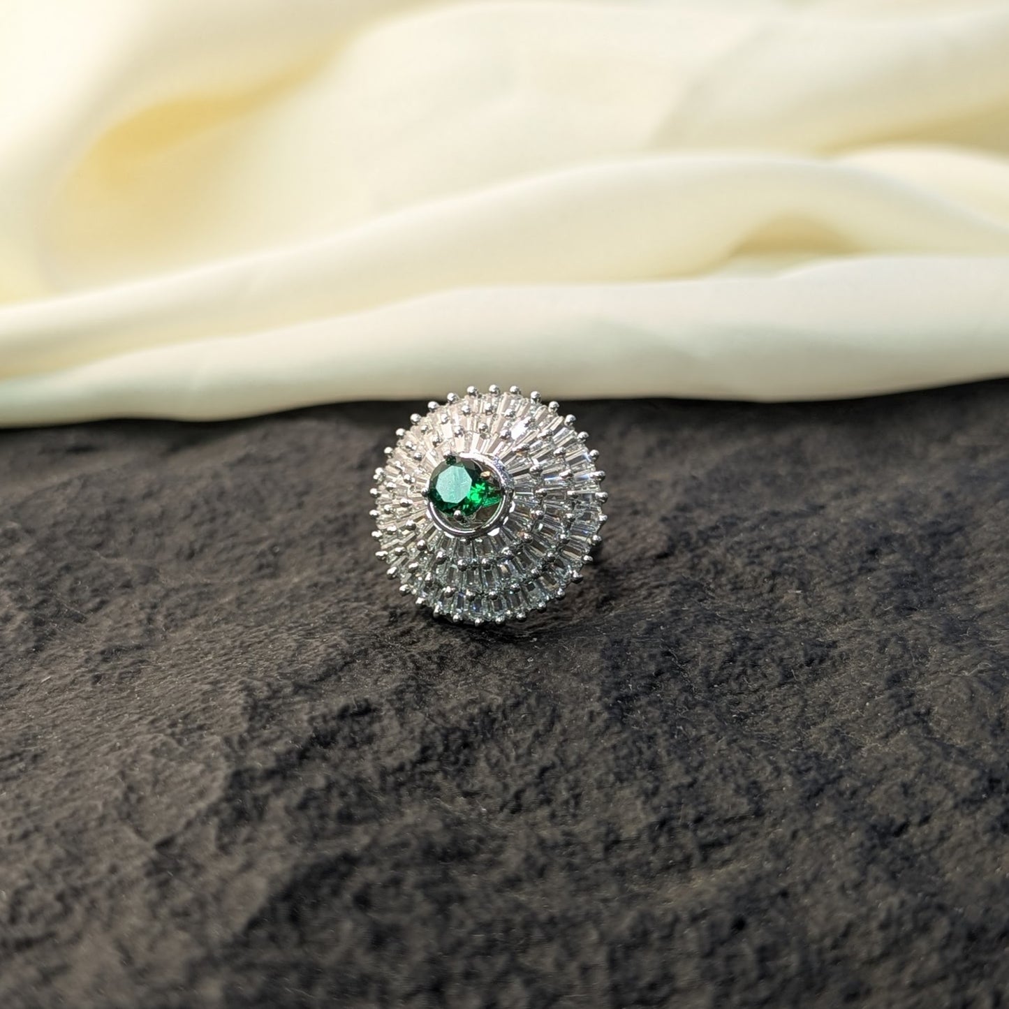 Peridot Charm Zircon Ring