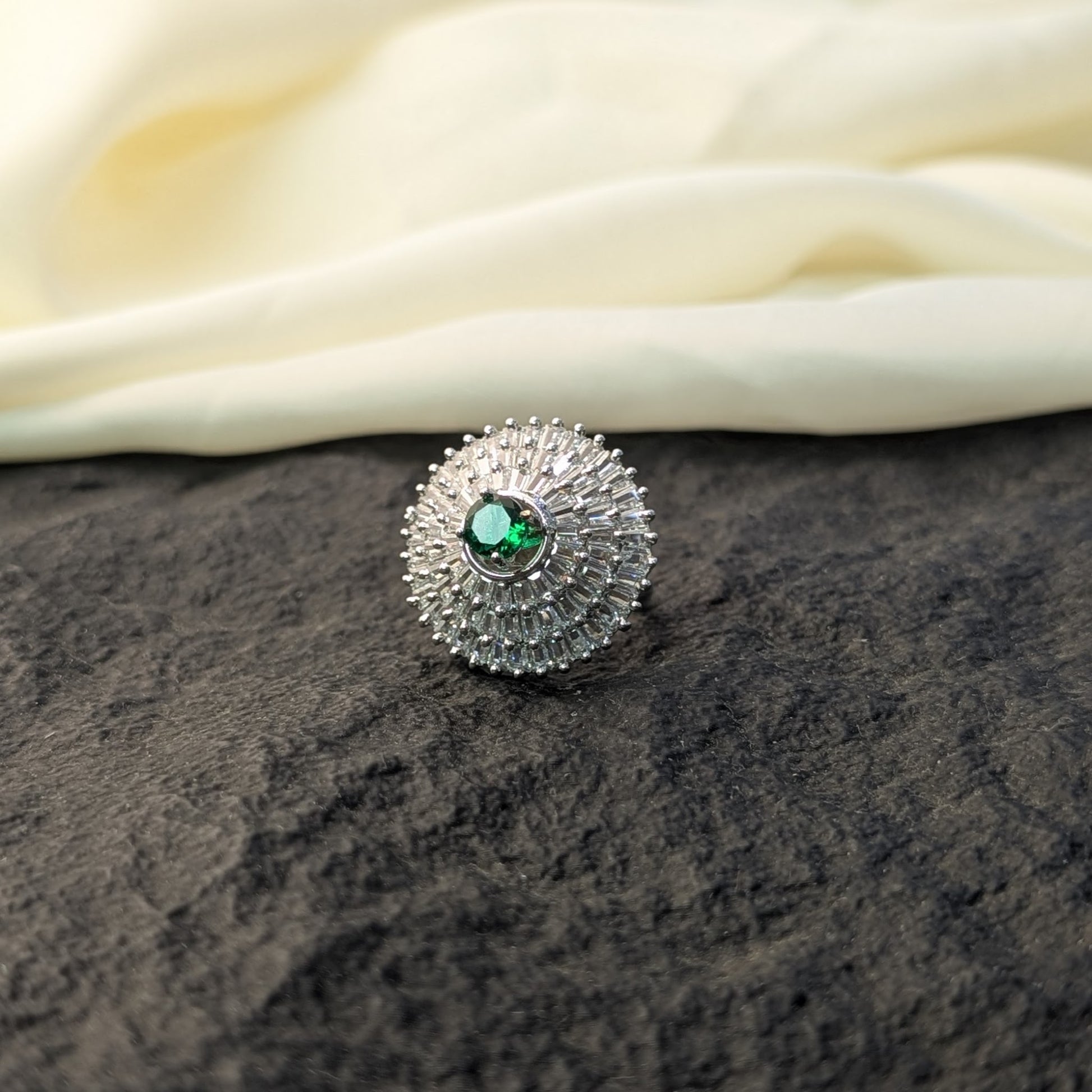 Peridot Charm Zircon Ring