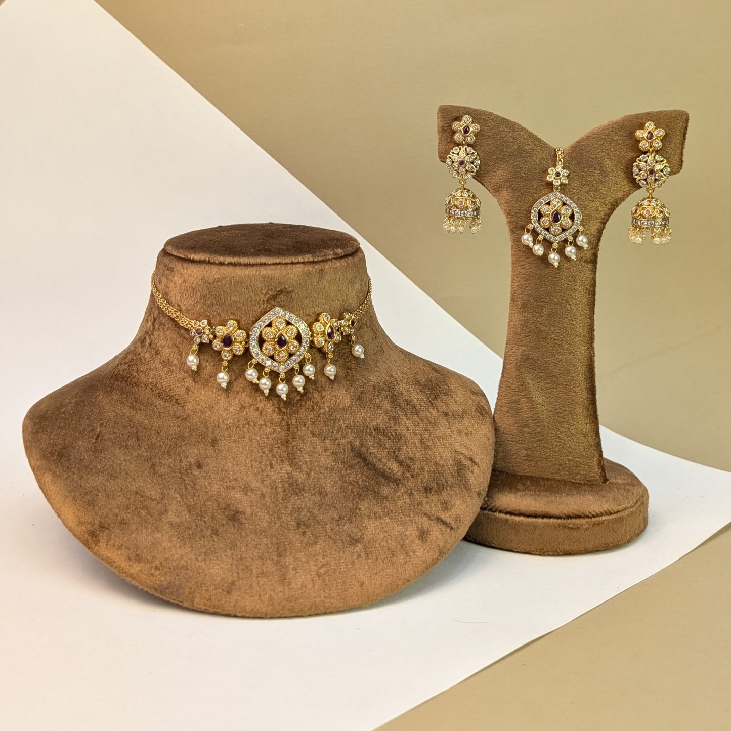 Antique Matte South Indian Rajwadi Necklace Set