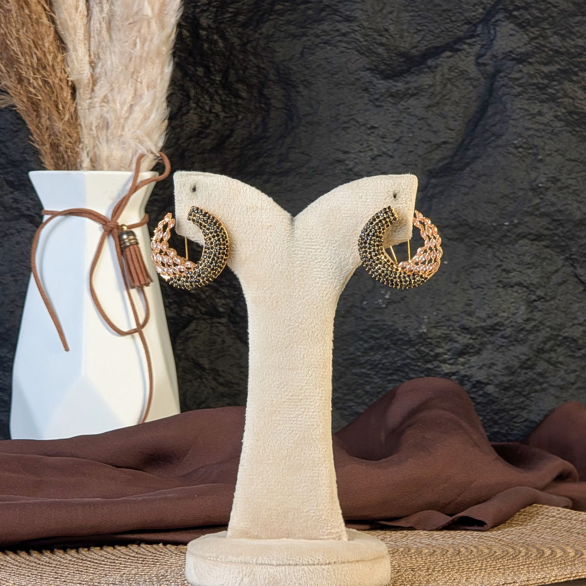 Golden Textured Hoop Earrings