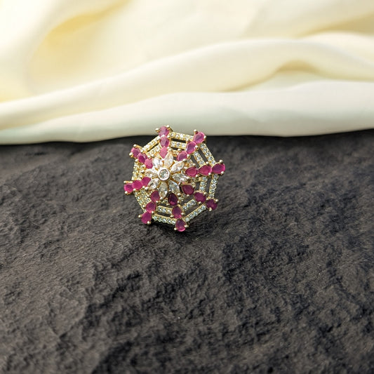 Ivory Halo Zircon Ring