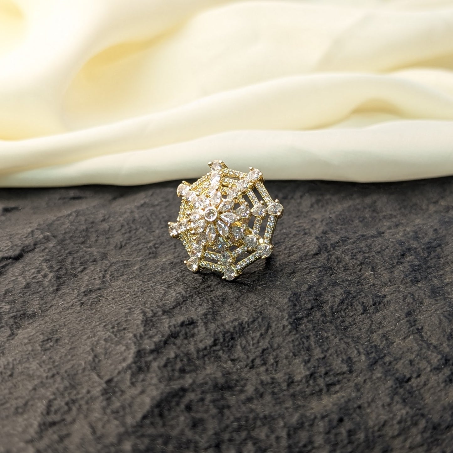 Golden Solstice Zircon Ring