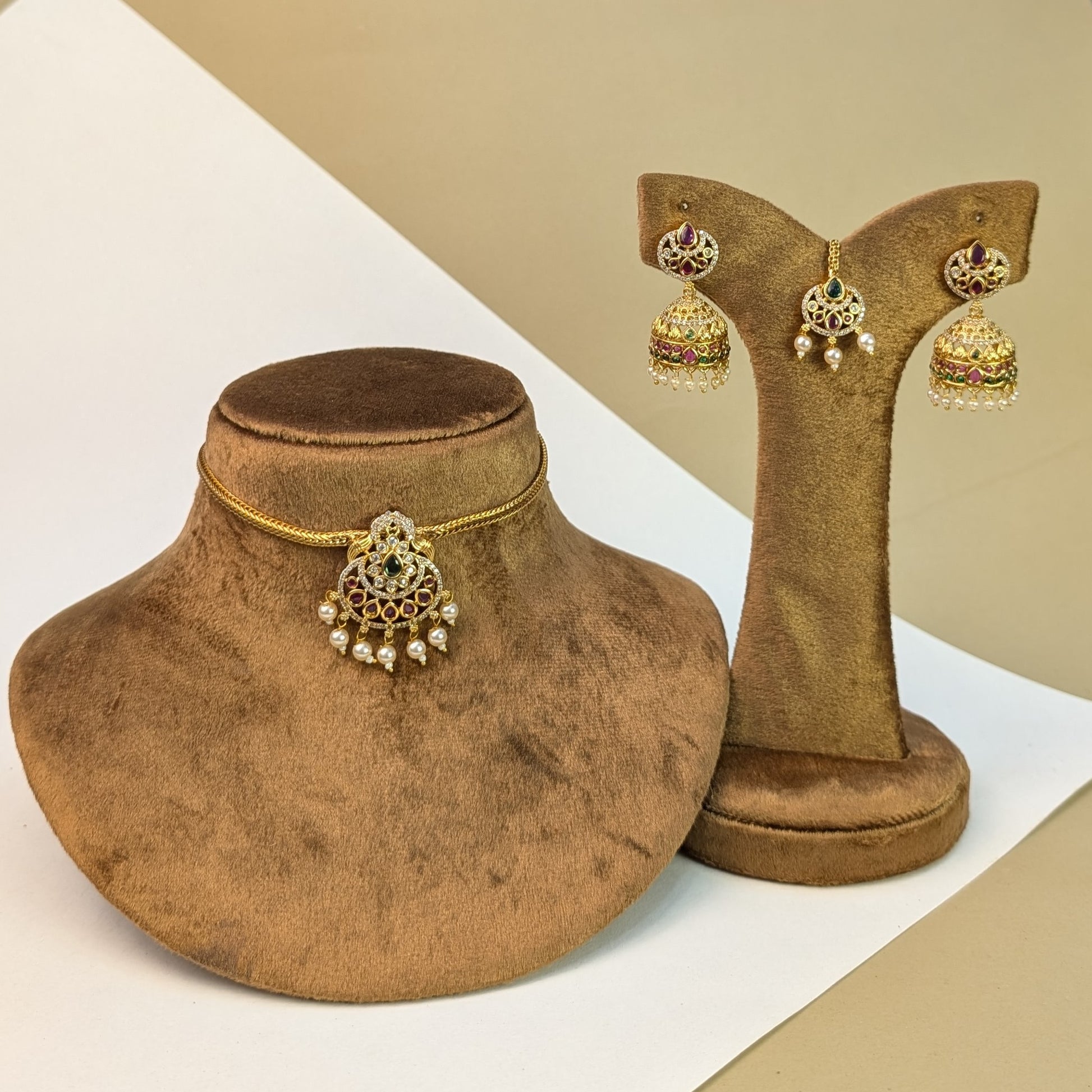Kasu Coin South Indian Rajwadi Necklace Set