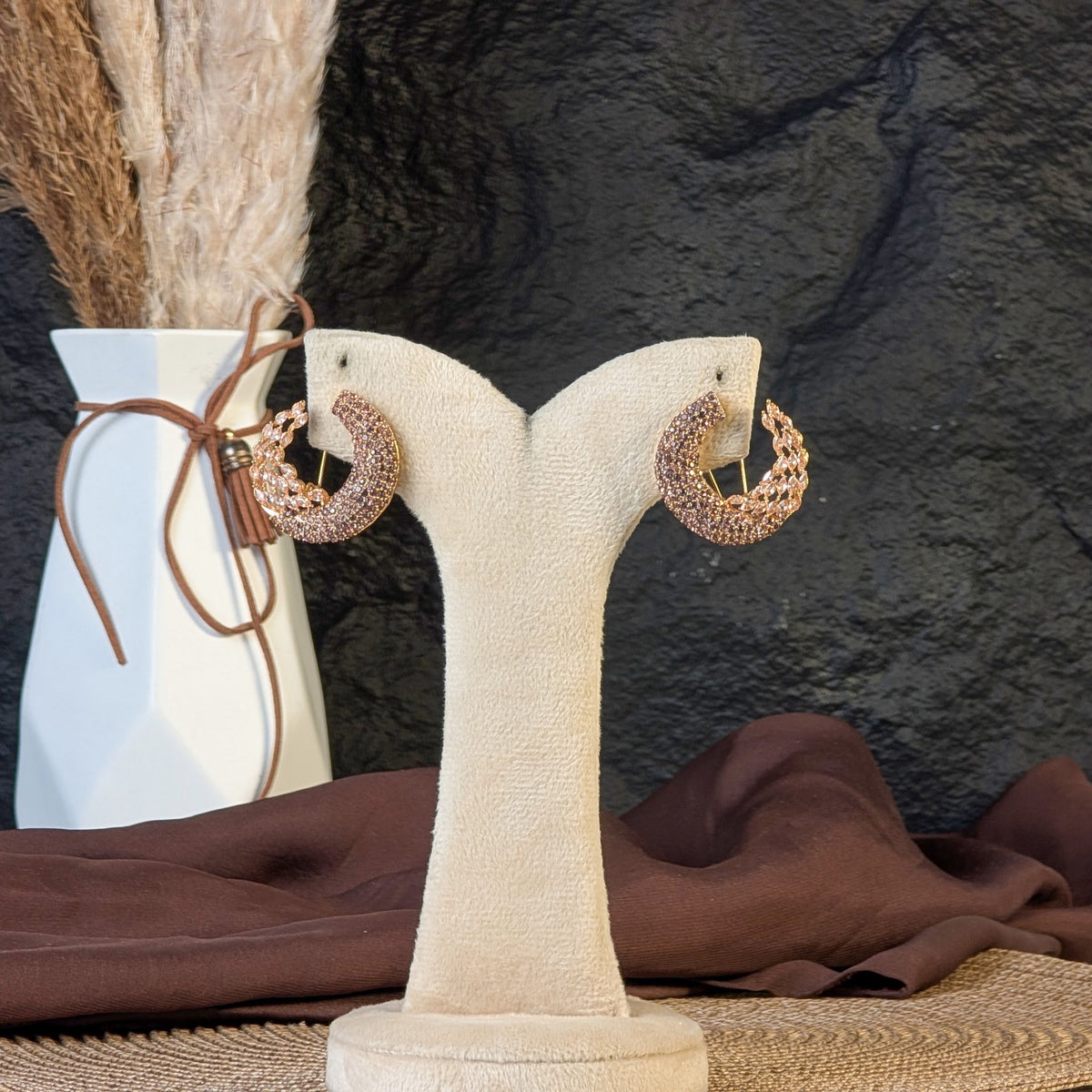 Crystal Pavé Hoop Earrings