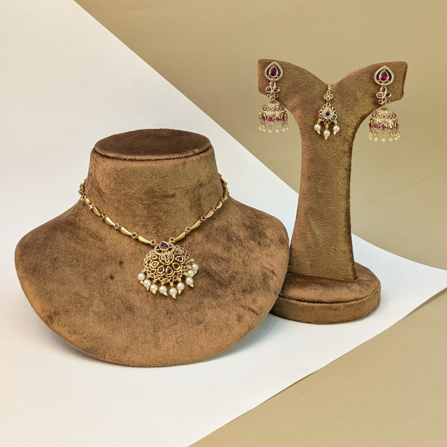 Lakshmi Haram South Indian Rajwadi Necklace Set