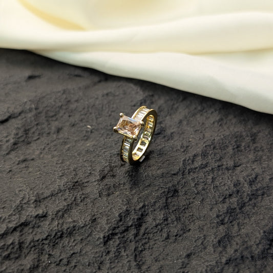 Amber Aura Zircon Ring