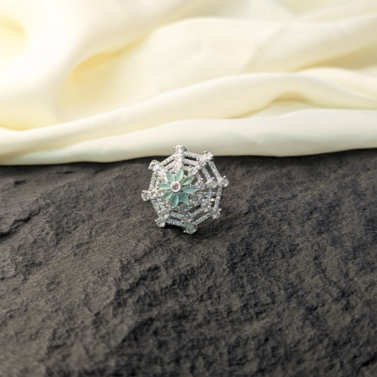 Emerald Vine Zircon Ring
