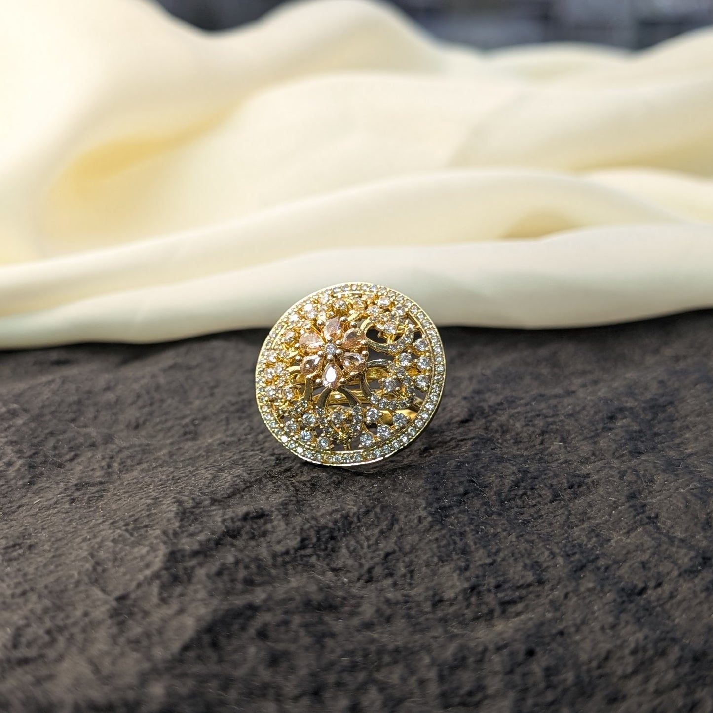 Verdant Leaf Zircon Ring