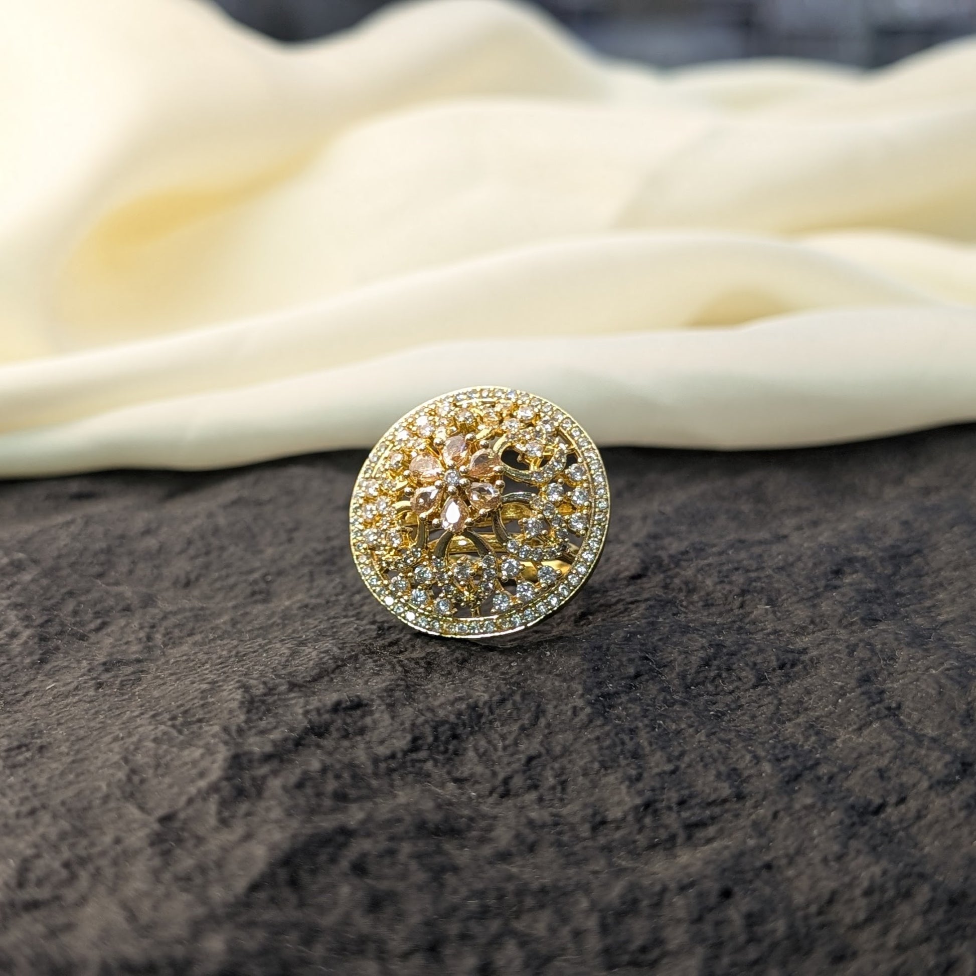Verdant Leaf Zircon Ring