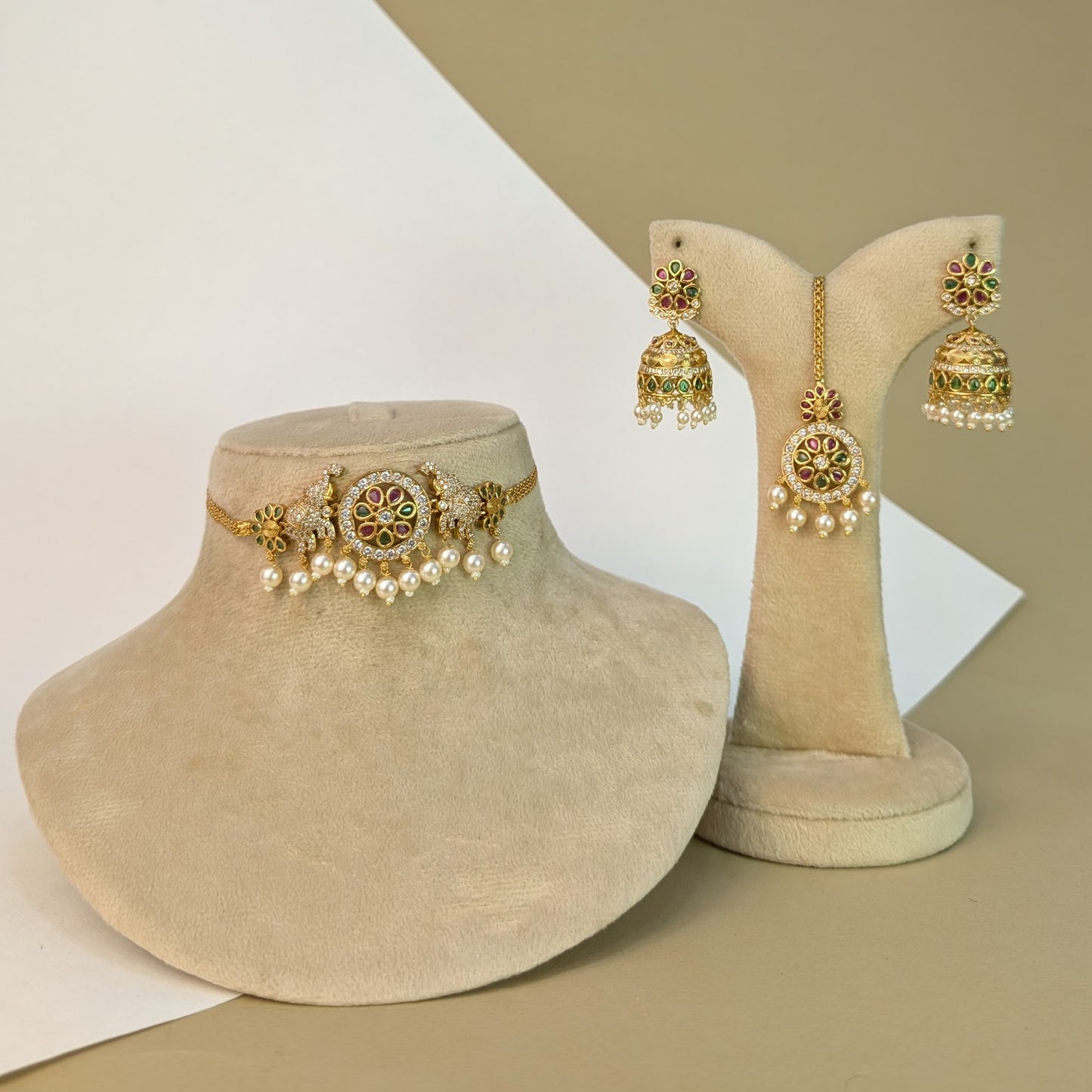 Kili Parrot South Rajwadi Necklace Set