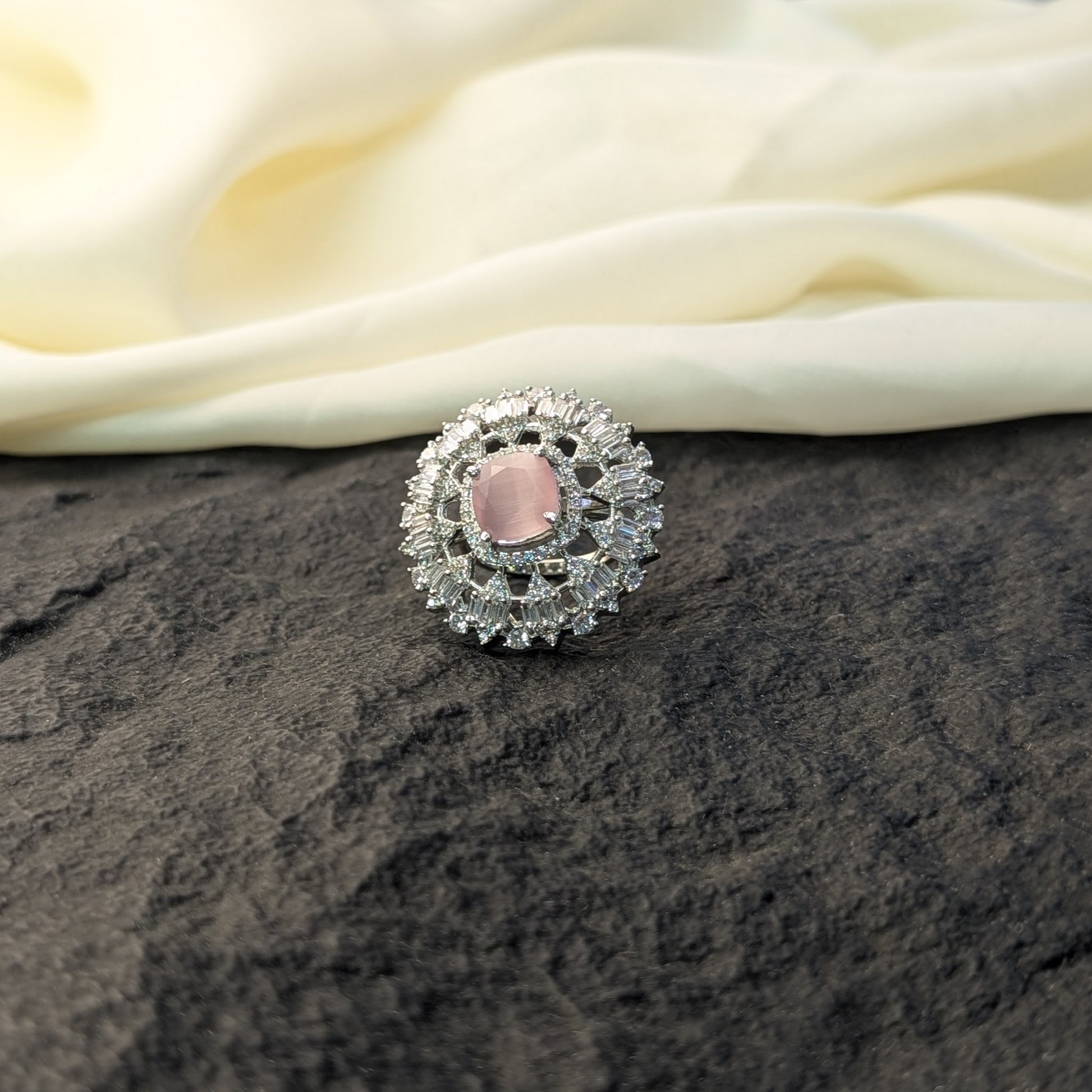 Ruby Petal Zircon Ring