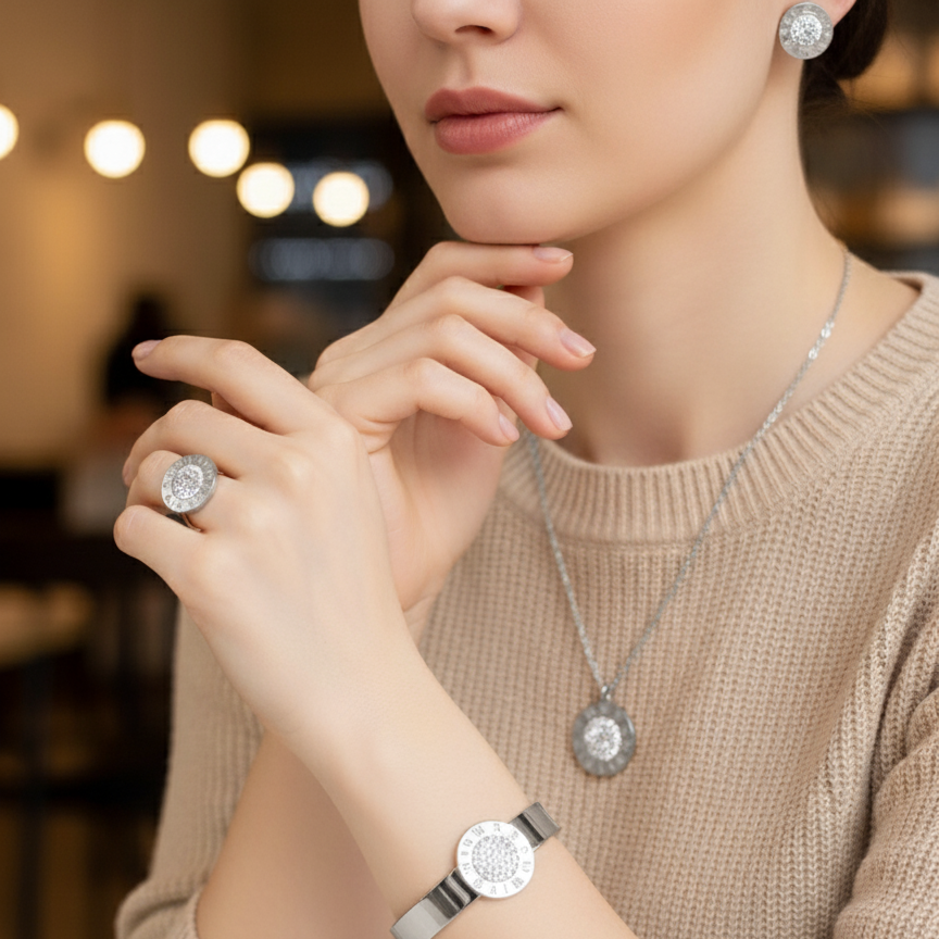 Watch Style Silver Combo Set