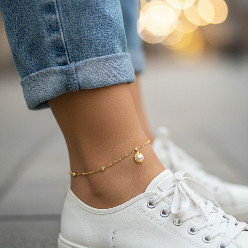 Pearl Charm Anklet