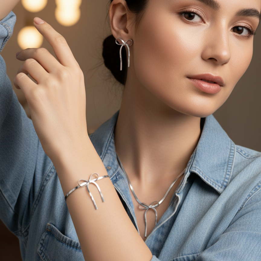 Silver Tie Combo Set