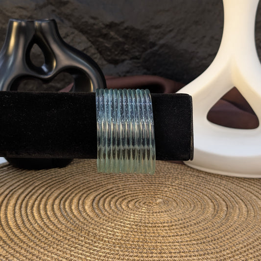 AQUAMARINE GLOW GLASS JELLY BANGLES