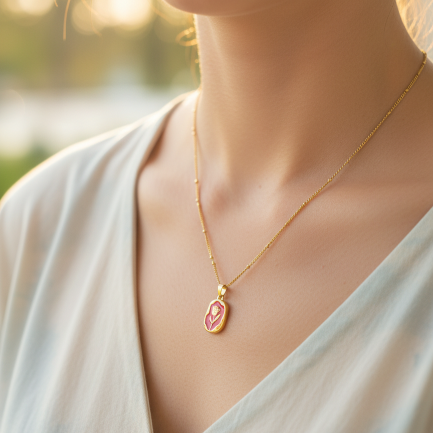 Rose Engraved  Locket