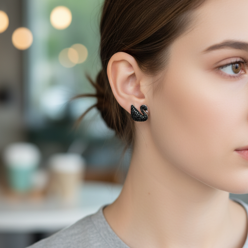 MONOCHROME SWAN STUDS