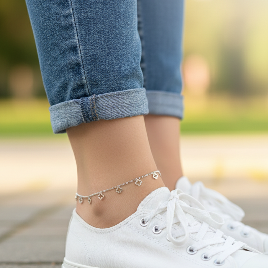 Clover Drop Anklet