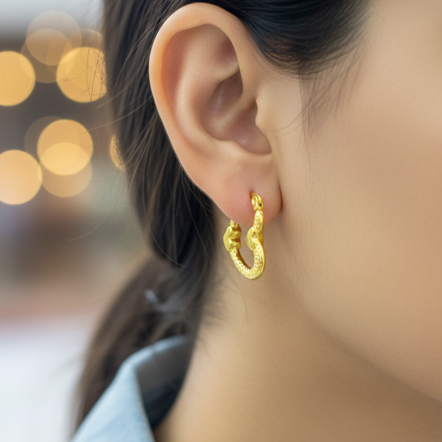 GOLD SERPENT MINI EARRINGS