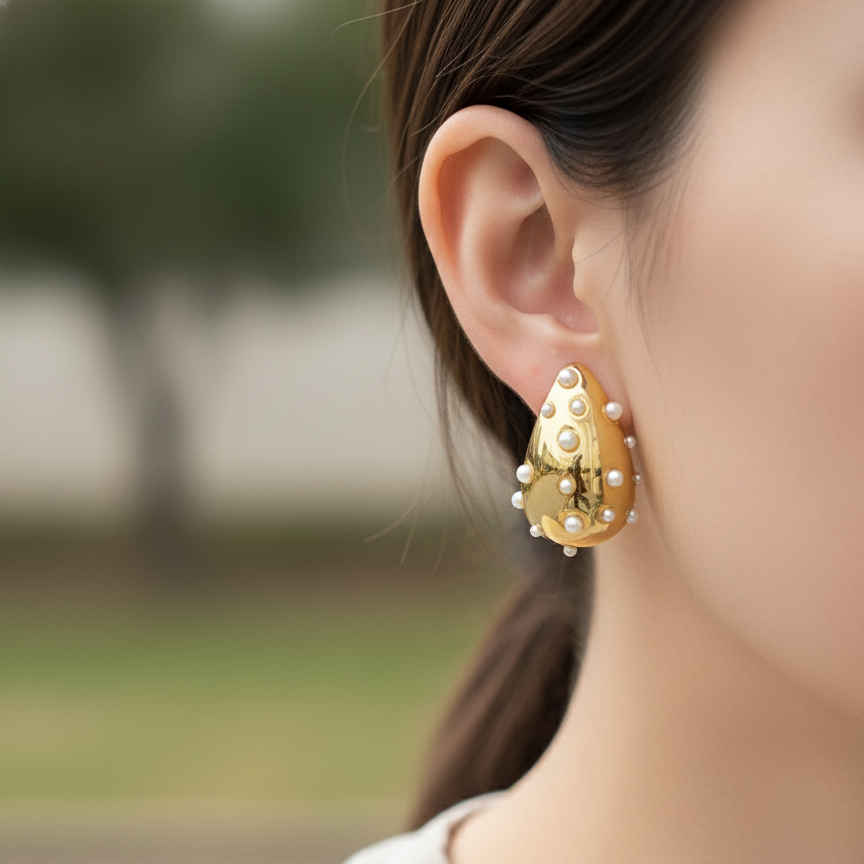 GOLDEN PEAR EARRINGS