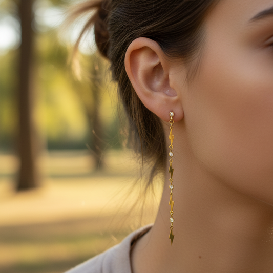 STAINLESS STEEL STORM DROP EARRINGS