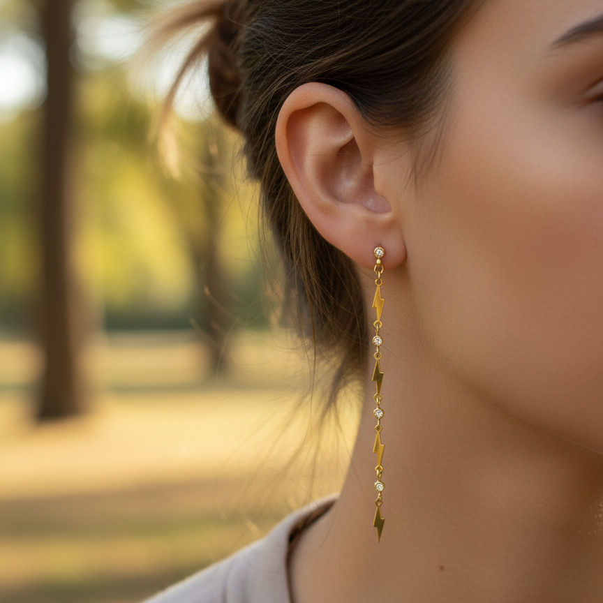 STAINLESS STEEL STORM DROP EARRINGS
