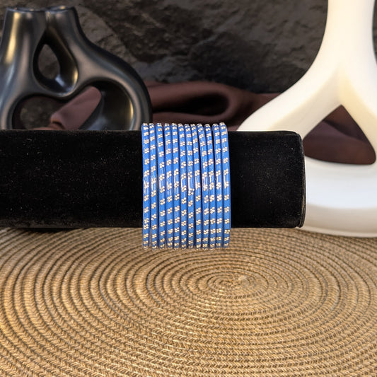 SKY BLUE INDIAN GLASS BANGLES