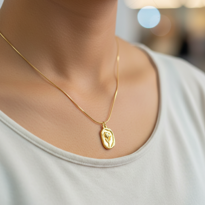 Gold Engraved Locket