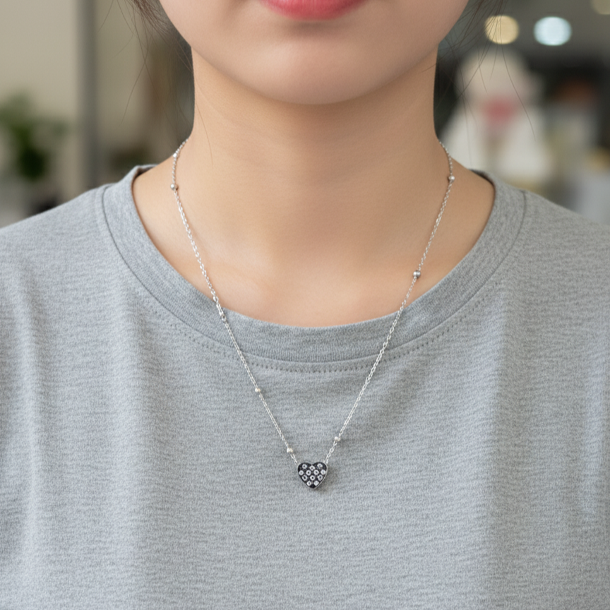 Checker Heart Locket