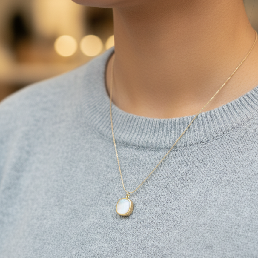 White Cushion Locket